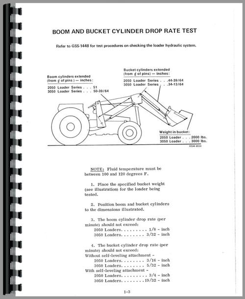 Service Manual for International Harvester 2050A Backhoe Attachment Sample Page From Manual