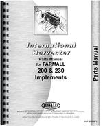 Parts Manual for International Harvester 230 Tractor Implements