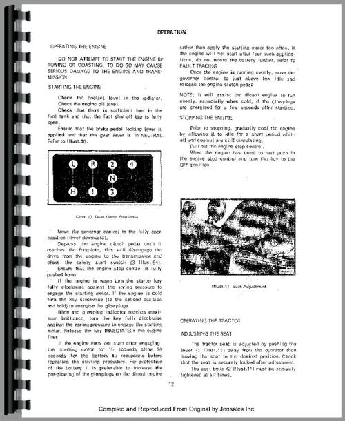 Operators Manual for International Harvester 2300 Industrial Tractor Sample Page From Manual