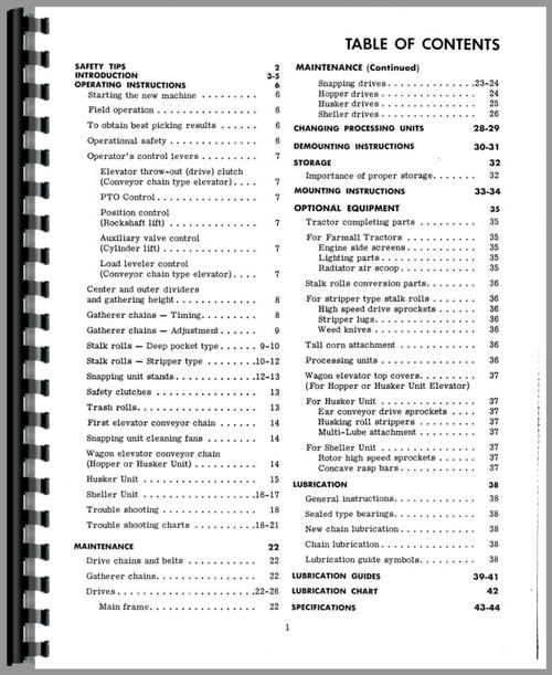 Operators Manual for International Harvester 234 Tractor Sample Page From Manual