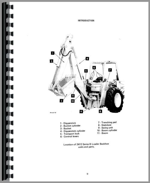 Operators Manual for International Harvester 2400B Industrial Tractor Sample Page From Manual