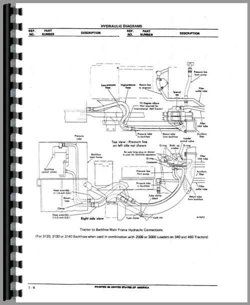 Parts Manual for International Harvester 2404 Backhoe Attachment Sample Page From Manual