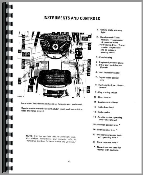 Operators Manual for International Harvester 2500B Industrial Tractor Sample Page From Manual