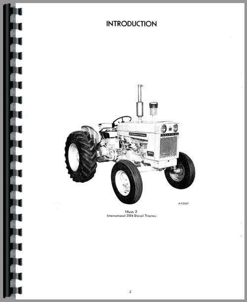 Operators Manual for International Harvester 2504 Industrial Tractor Sample Page From Manual