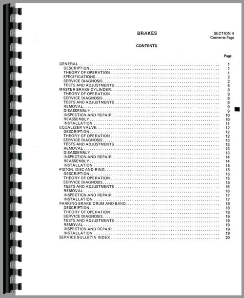 Service Manual for International Harvester 250A Industrial Tractor Sample Page From Manual