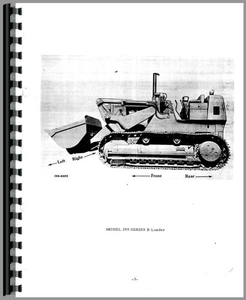Parts Manual for International Harvester 250B Crawler Sample Page From Manual