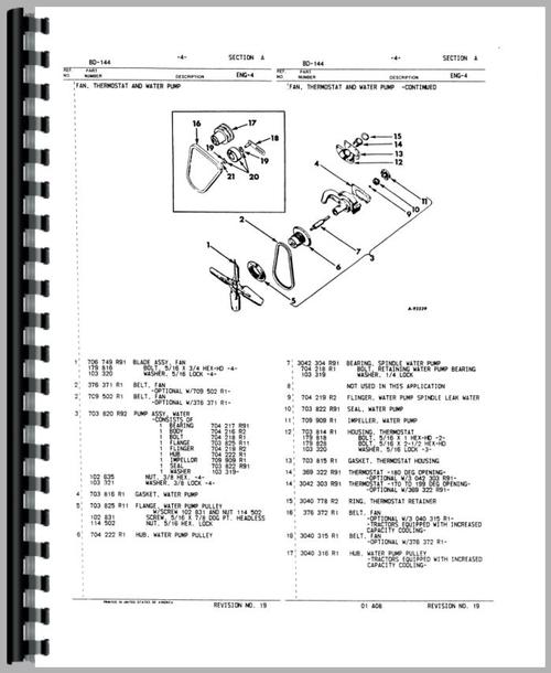 Parts Manual for International Harvester 2510B Industrial Tractor Engine Sample Page From Manual
