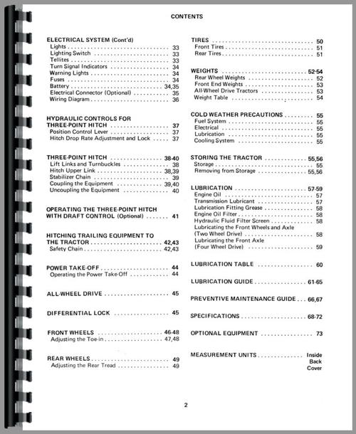 Operators Manual for International Harvester 254 Tractor Sample Page From Manual