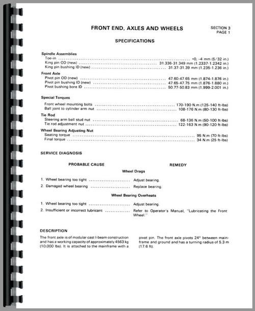 Service Manual for International Harvester 260A Industrial Tractor Sample Page From Manual