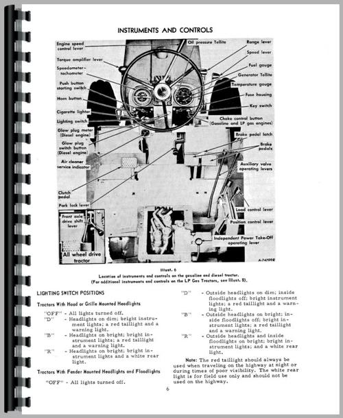 Operators Manual for International Harvester 2706 Industrial Tractor Sample Page From Manual