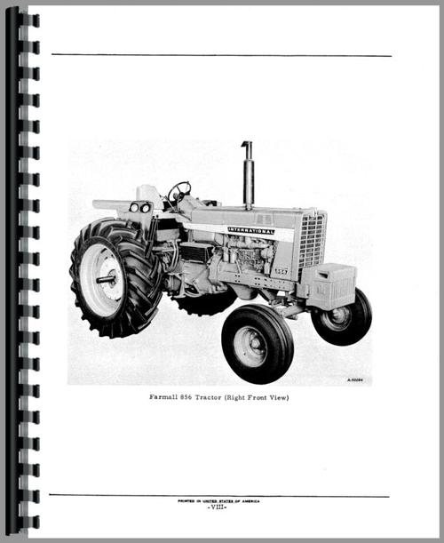 Parts Manual for International Harvester 2856 Industrial Tractor Sample Page From Manual