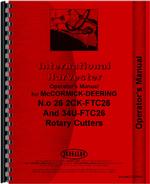 Operators Manual for International Harvester All Rotary Cutter Fast Hitch