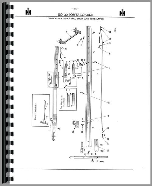 Parts Manual for International Harvester 30 Loader Attachment Sample Page From Manual