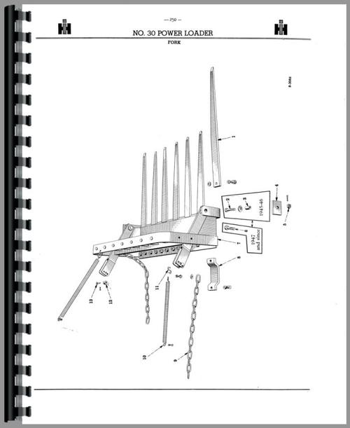 Parts Manual for International Harvester 31 Loader Attachment Sample Page From Manual
