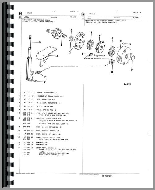 Parts Manual for International Harvester 3200A Skid Steer Sample Page From Manual