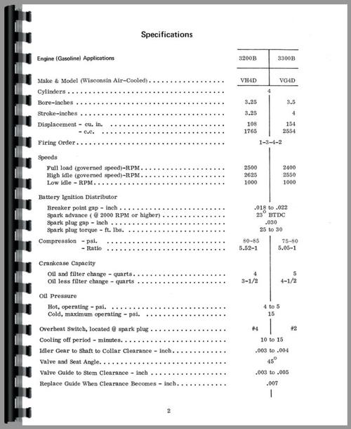 Service Manual for International Harvester 3200A Skid Steer Sample Page From Manual