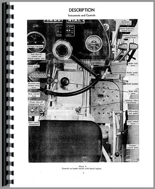 Operators Manual for International Harvester 3414 Industrial Tractor Sample Page From Manual