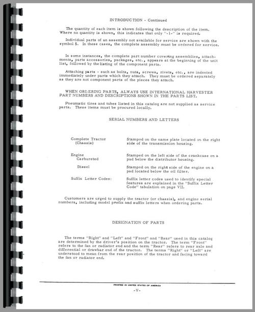 Parts Manual for International Harvester 3444 Industrial Tractor Hydrostatic Transmission Sample Page From Manual