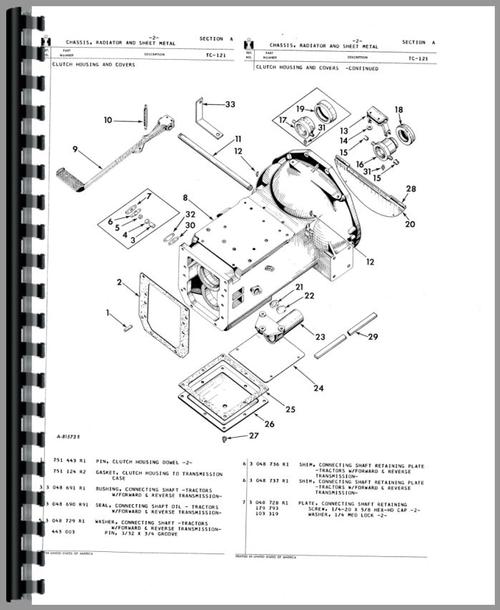 Parts Manual for International Harvester 3444 Industrial Tractor Sample Page From Manual