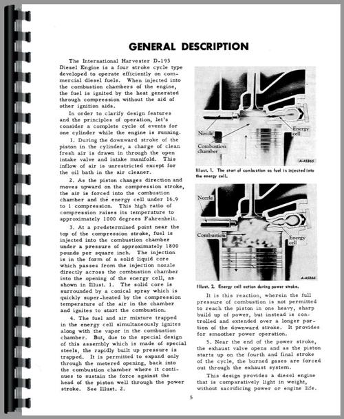 Service Manual for International Harvester 350 Tractor Engine Sample Page From Manual