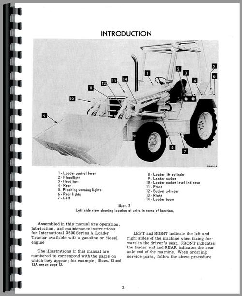 Operators Manual for International Harvester 3500A Industrial Tractor Sample Page From Manual