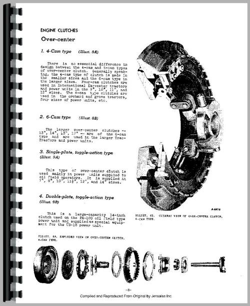 Service Manual for International Harvester 3514 Tractor Clutch Sample Page From Manual