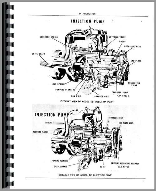Parts Manual for International Harvester 3600A Injection Pump Sample Page From Manual