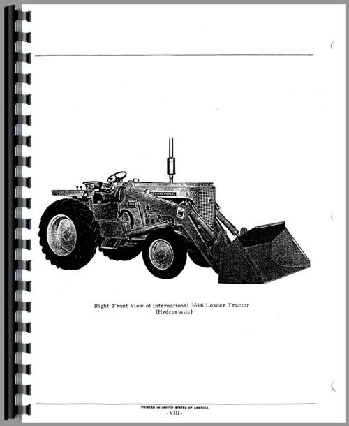 Parts Manual for International Harvester 3616 Loader Sample Page From Manual