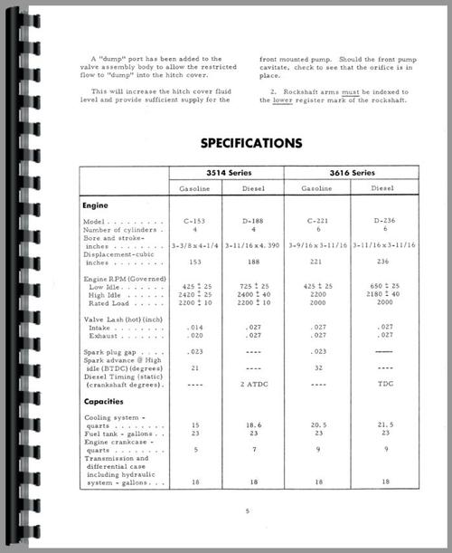 Service Manual for International Harvester 3616 Industrial Tractor Sample Page From Manual
