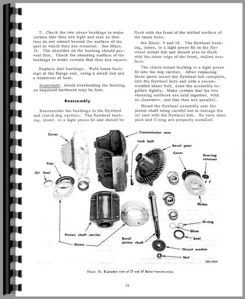 Service Manual for International Harvester 37T Baler Sample Page From Manual