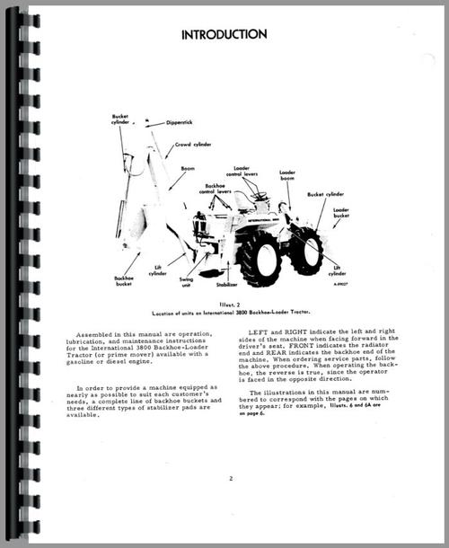 Operators Manual for International Harvester 3800 Industrial Tractor Sample Page From Manual