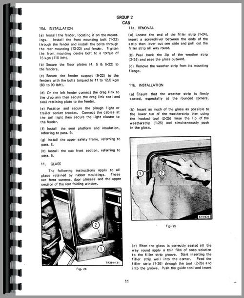 Service Manual for International Harvester 384 Tractor Sample Page From Manual