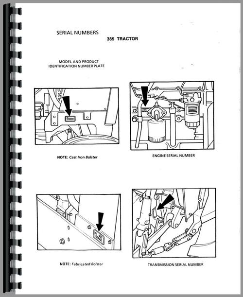 Parts Manual for International Harvester 385 Tractor Sample Page From Manual