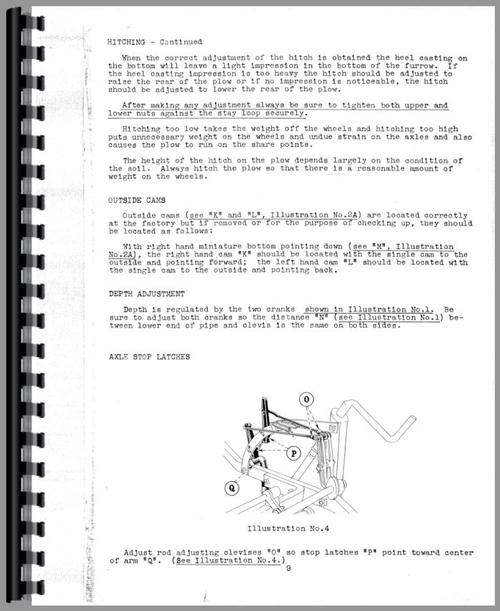 Operators Manual for International Harvester 39 Plow Sample Page From Manual