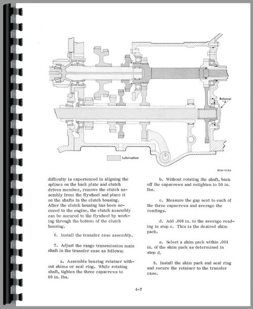 Service Manual for International Harvester 4100 Tractor Sample Page From Manual