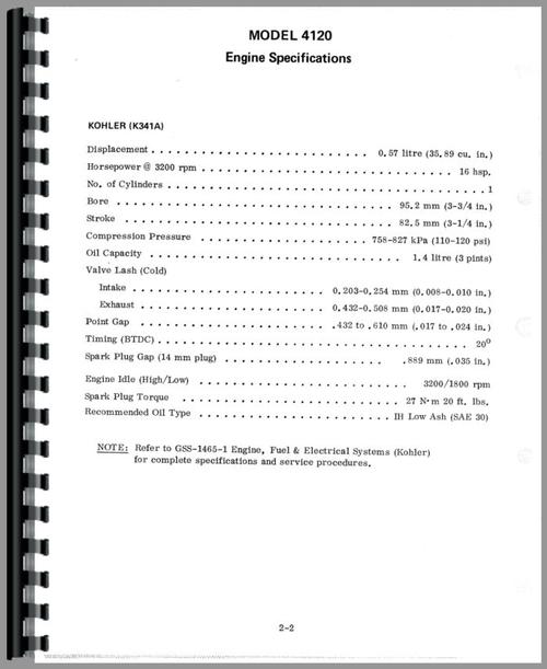 Service Manual for International Harvester 4120 Compact Skid Steer Loader Sample Page From Manual