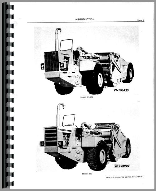 Service Manual for International Harvester 412B Elevating Scraper Sample Page From Manual