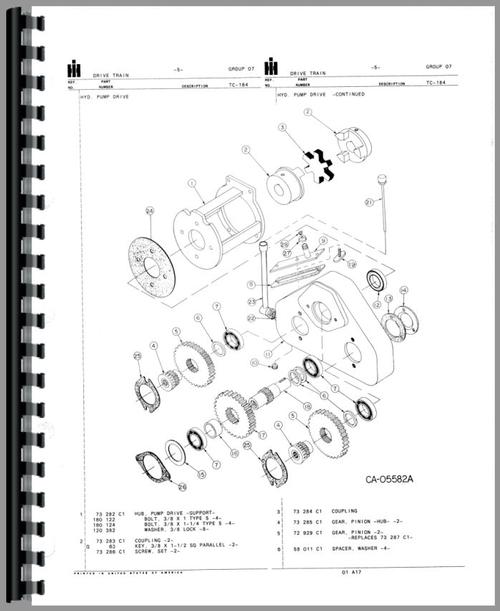 Parts Manual for International Harvester 4130 Compact Skid Steer Loader Sample Page From Manual