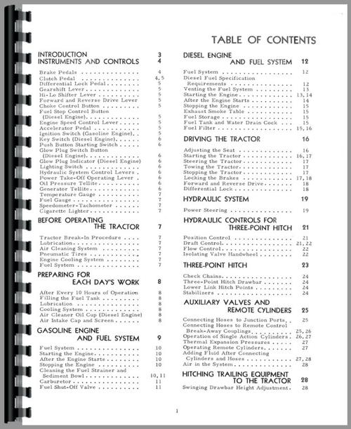 Operators Manual for International Harvester 424 Tractor Sample Page From Manual