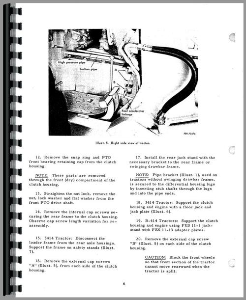 Service Manual for International Harvester 434 Tractor Sample Page From Manual
