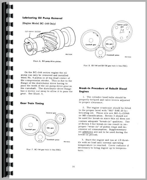 Service Manual for International Harvester 434 Tractor Engine Sample Page From Manual