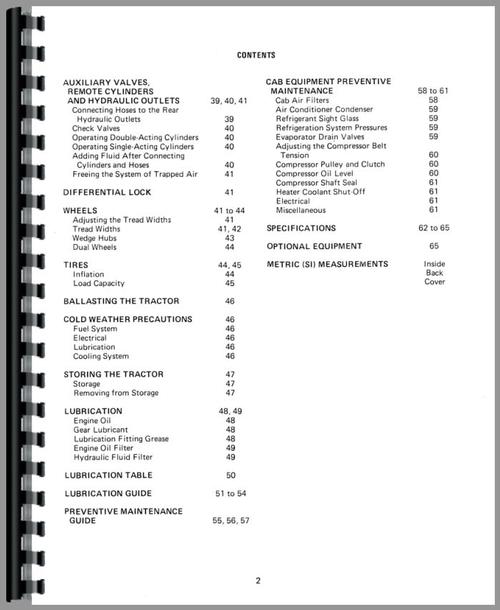 Operators Manual for International Harvester 4386 Tractor Sample Page From Manual