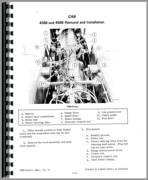 Service Manual for International Harvester 4386 Tractor Sample Page From Manual