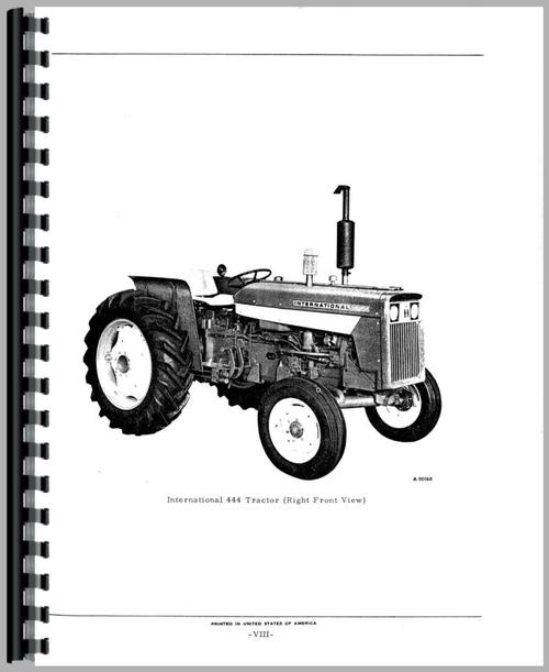 Parts Manual for International Harvester 444 Tractor Sample Page From Manual