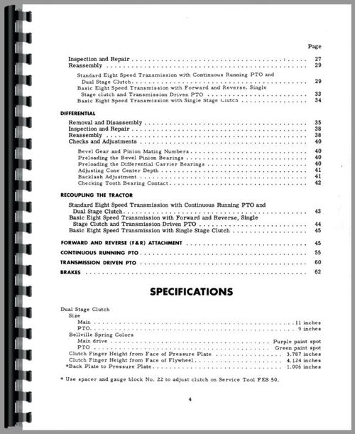 Service Manual for International Harvester 4500A Forklift Sample Page From Manual