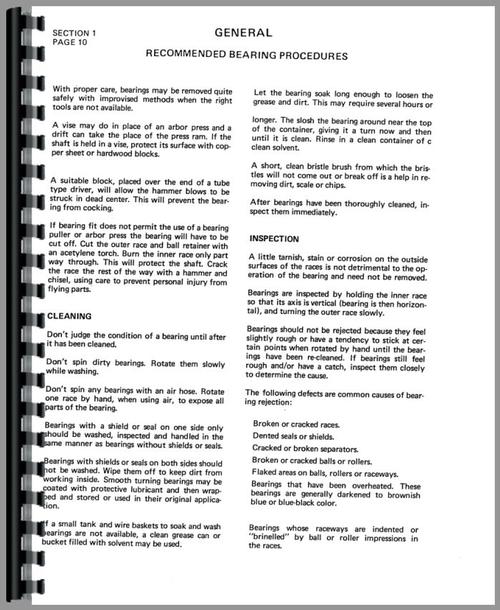 Service Manual for International Harvester 4500A Forklift Torque Transmission Sample Page From Manual