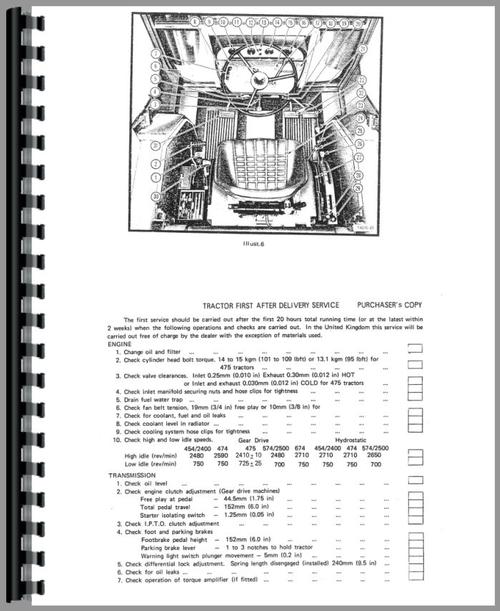 Operators Manual for International Harvester 454 Tractor Sample Page From Manual