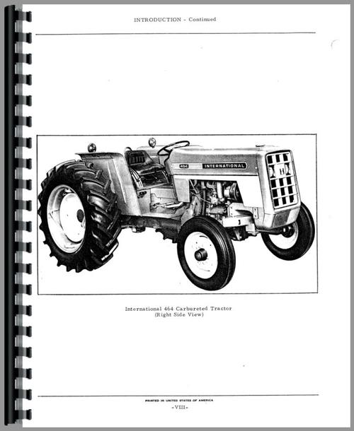 Parts Manual for International Harvester 464 Tractor Sample Page From Manual