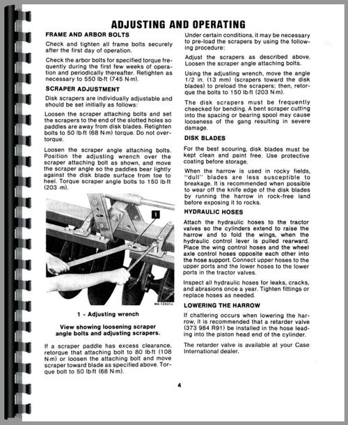 Operators Manual for International Harvester 475 Disc Harrow Sample Page From Manual
