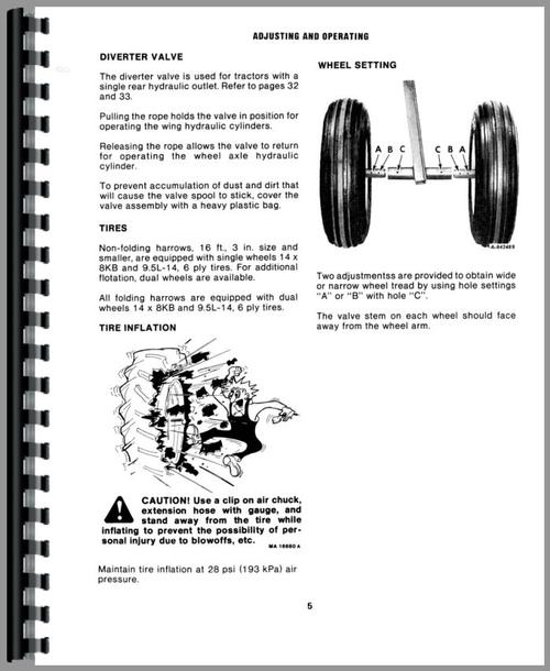Operators Manual for International Harvester 475 Disc Harrow Sample Page From Manual